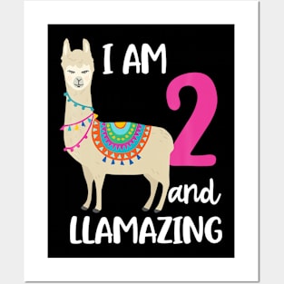 2Nd Birthday Llama I M 2 Years Old And Llamazing Posters and Art